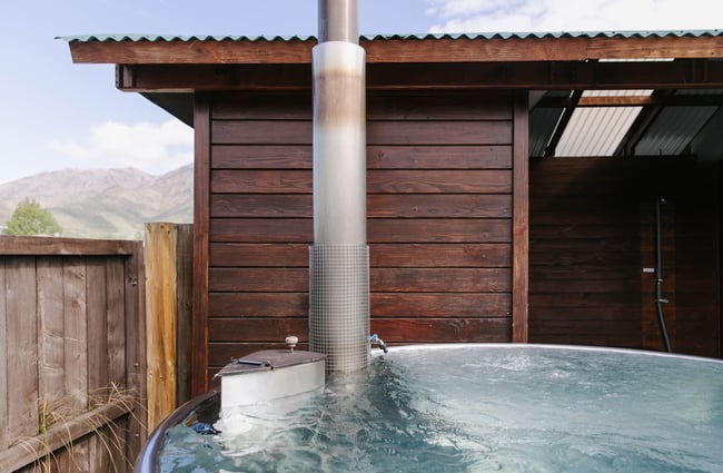 Close up of hot tub chimney at at Hot Tubs Omarama.