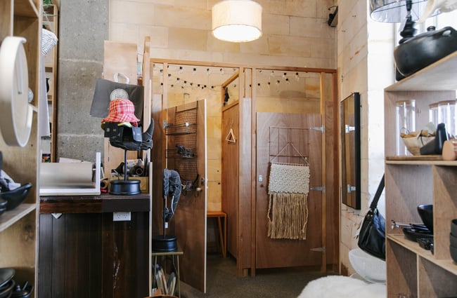 Changing rooms at Housekeepers Design in Ōamaru.