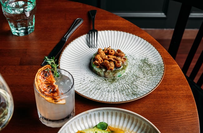 Close up of food dish on the table at Hummingbird.