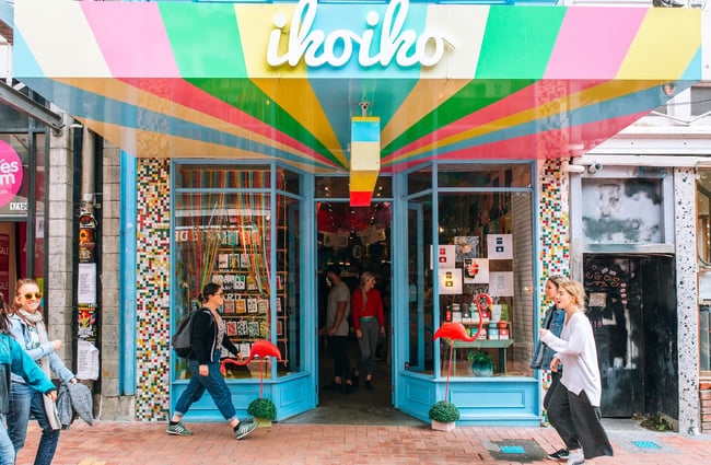 The entrance to Iko Iko Cuba Street, Wellington shop.