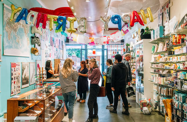 People shopping inside Iko Iko Cuba Street, Wellington shop.
