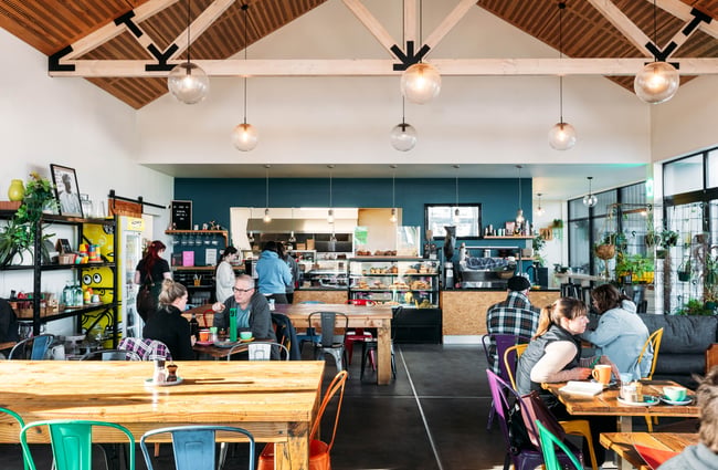 The cafe interior of Industry Lane Cafe Alexandra Central Otago.