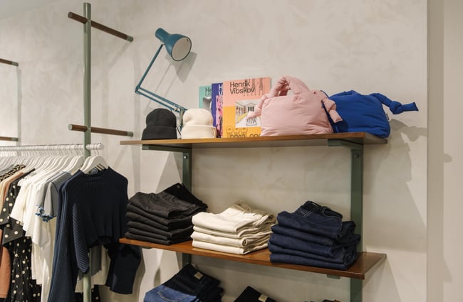 Close up of clothing display at Infinite Definite.