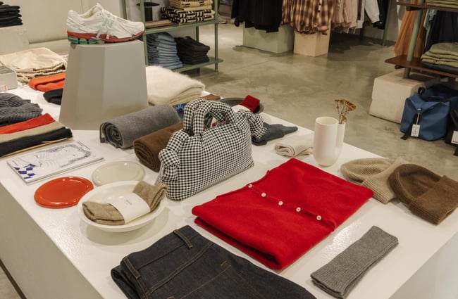 Close up of clothing display at Infinite Definite.