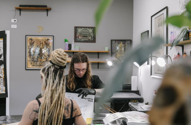 Interior space of the Inside Tattoo studio.