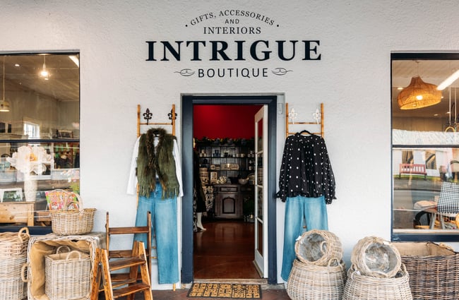 The front door to Intrigue Boutique in Bulls.