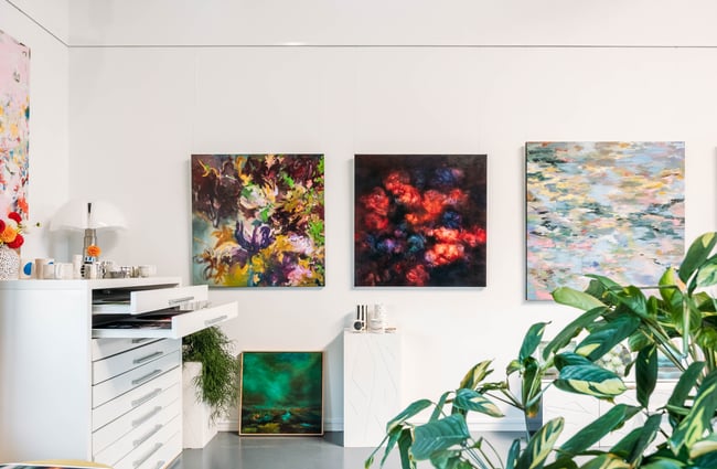 Inside a gallery.
