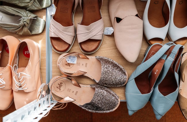 A close up of vintage shoes.