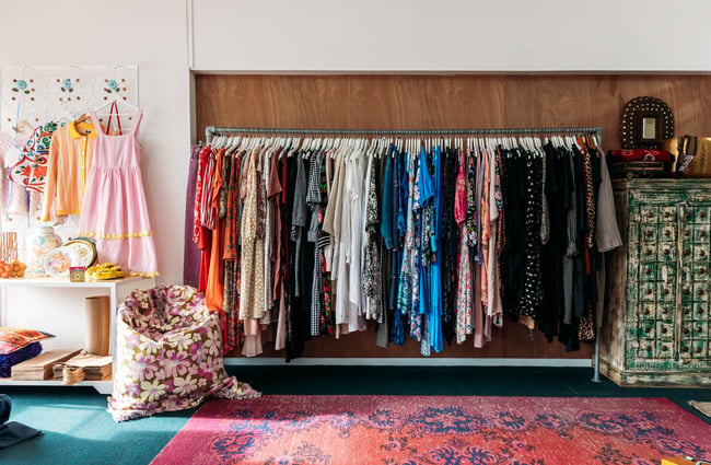 Colourful clothes on display inside Jazzy Manerva. .