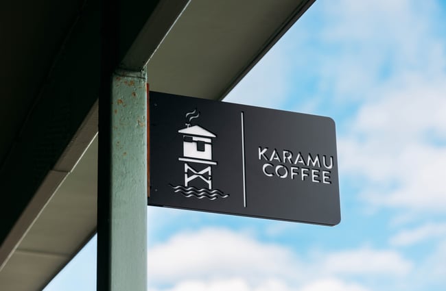 Karamu Coffee signage outside Kōwhai Eatery.