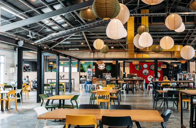 The large dining space inside Kai Tahi Porirua.