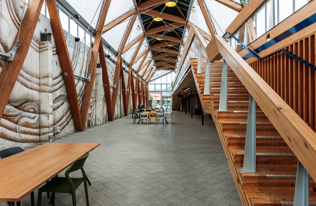 A seating area inside Kai Tahi.