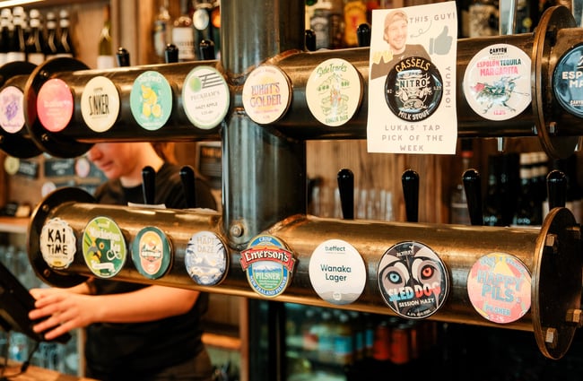 Beers on tap at Kai Whakapai.