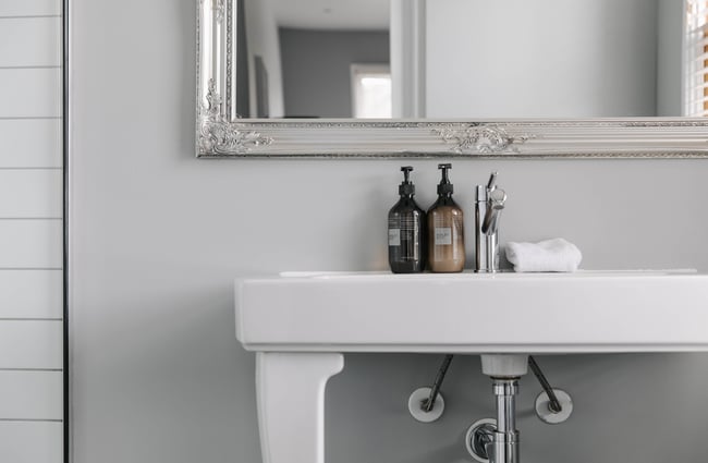 Bathroom sink at Kaikōura Boutique Hotel.
