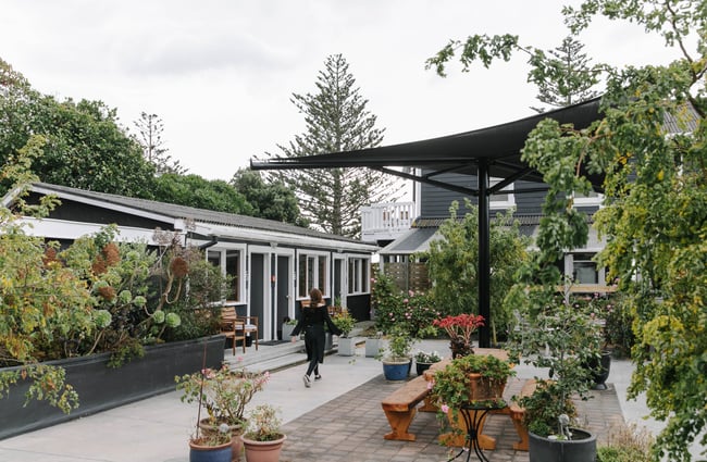Outdoor area at Kaikōura Boutique Hotel.