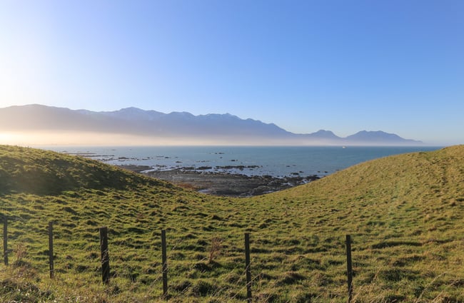 Views of the mountain ranges on Kaikōura Peninsula Walkway, Kaikōura.