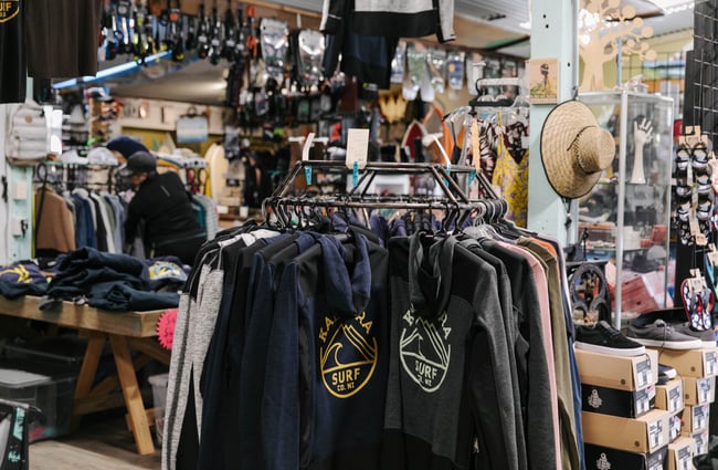 Interior view of Kaikōura Surf Company.