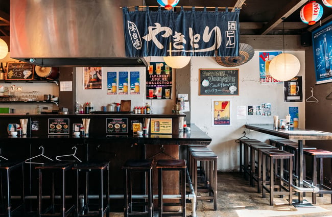 Bar area at Kazu Yakitori & Sake Bar.