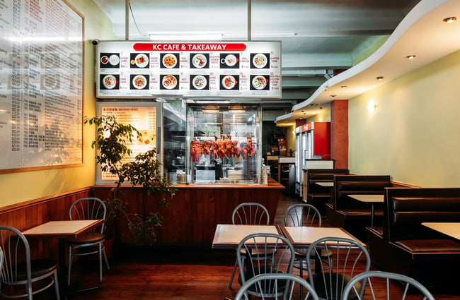 Interior view of KC Cafe.