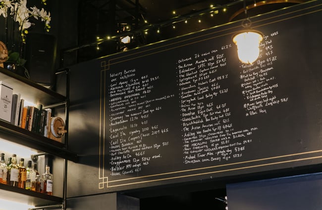 Blackboard menu at Kismet.
