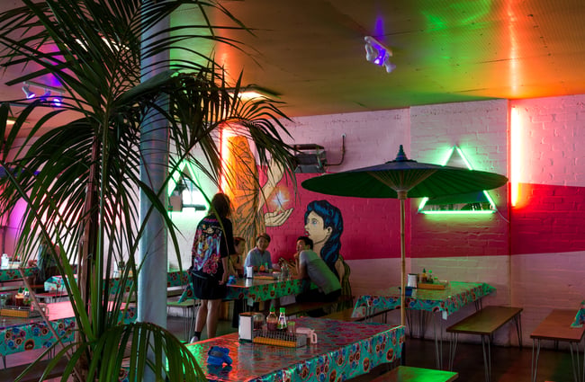 The restaurant interior.
