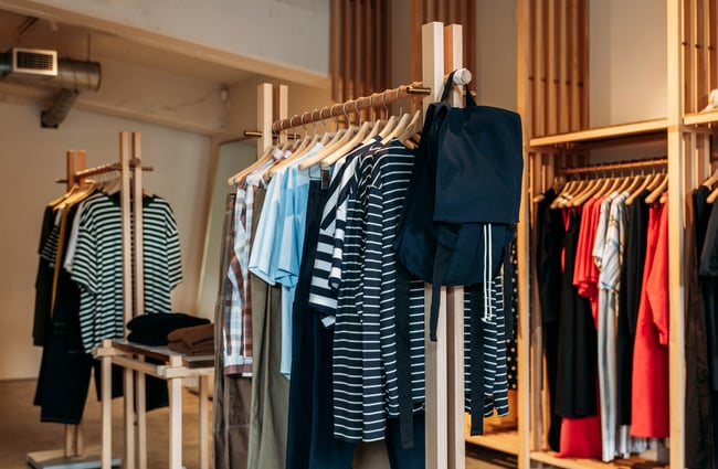 Racks of clothing at Kowtow.