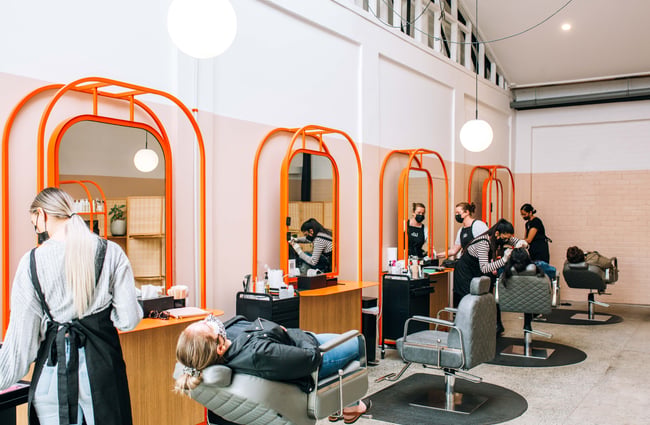 Staff at work at Lab Brow Bar.