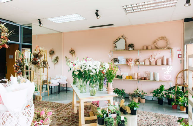 Le Fleur florist interior in Hamilton.
