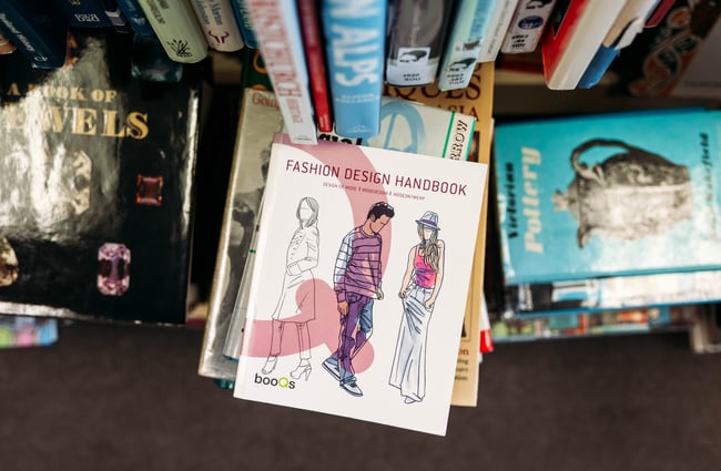 Close up of books at Liberty Books.