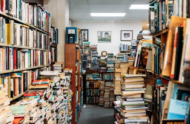 Bookshelves at Liberty Books.