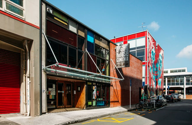 The exterior and entrance to Light House Cinema in Wellington.