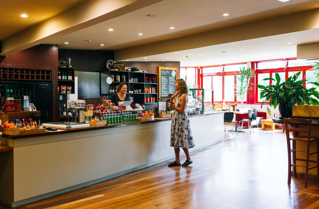 The interior of the foyer of the Lighthouse Cinemas Pauatahanui.