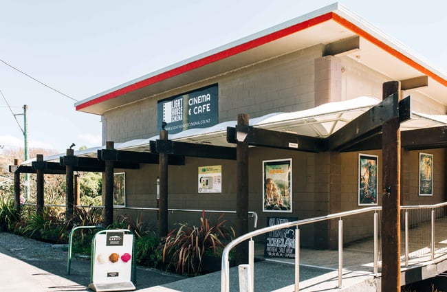 The exterior and entrance of Light House Cinema Porirua.