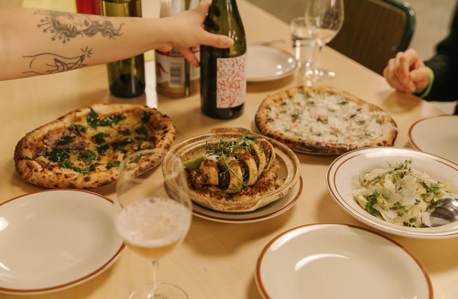 A table full of food on a table.