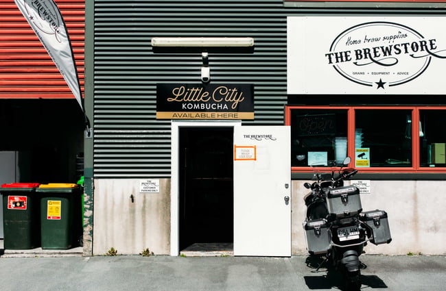 The exterior of the Little City Kombucha workshop.