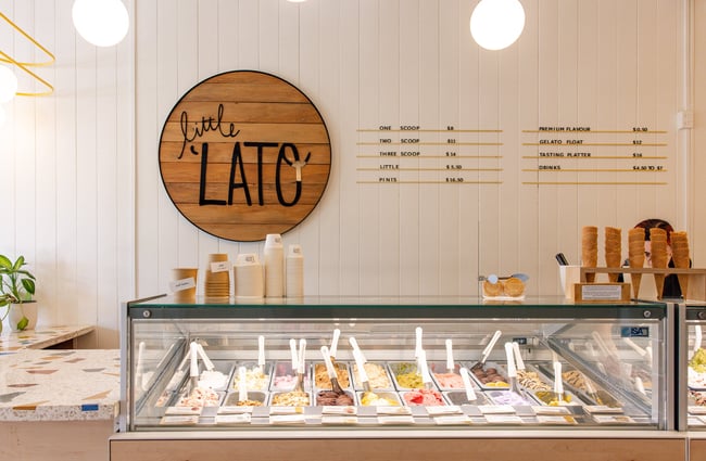 Gelato on display in Little Lato Auckland.