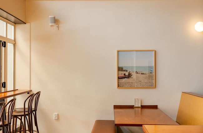 Booth seating at Local Talent Taverna.