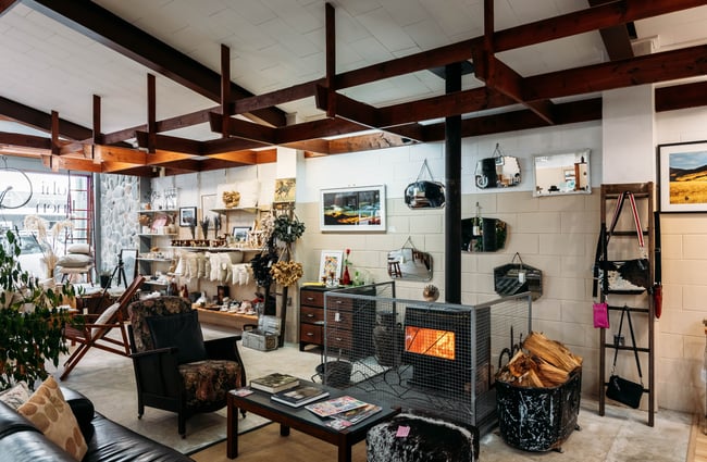 The interior of Lohi Linen Ranfurly Central Otago.