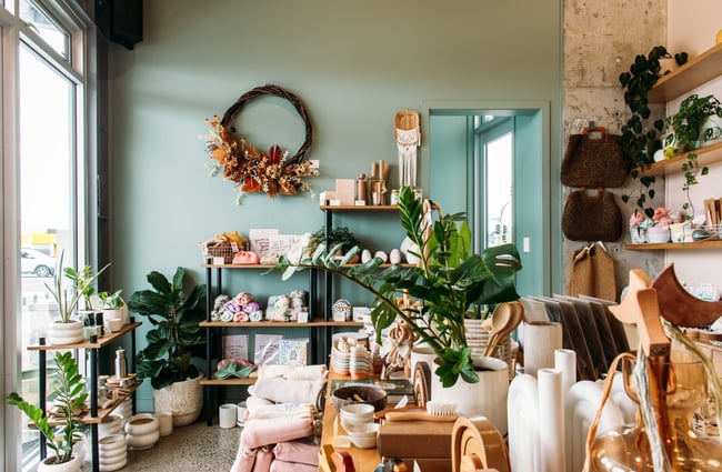 The homewares corner of Lykke Cafe.