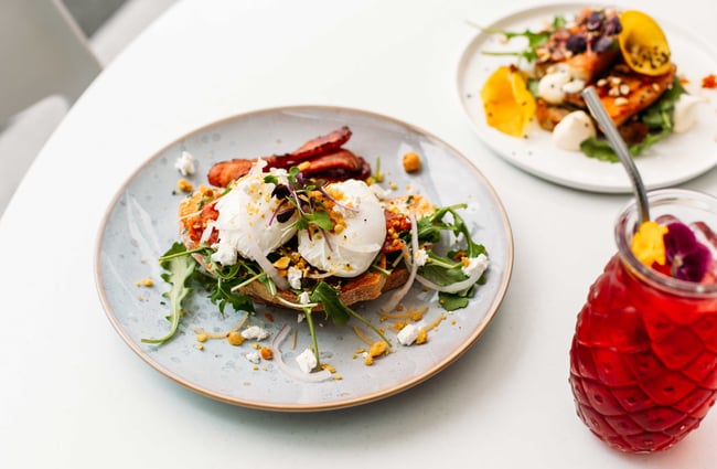 A close up of eggs on toast at Lykke Hamilton.