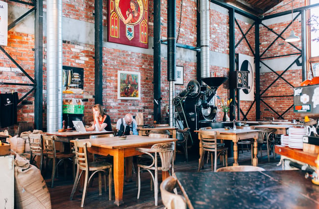 The cafe interior at Lyttelton Coffee Company cafe.