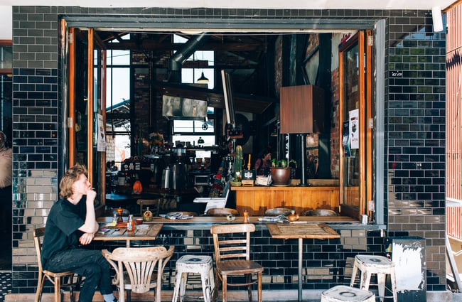 The coffee window at Lyttelton Coffee Company cafe.