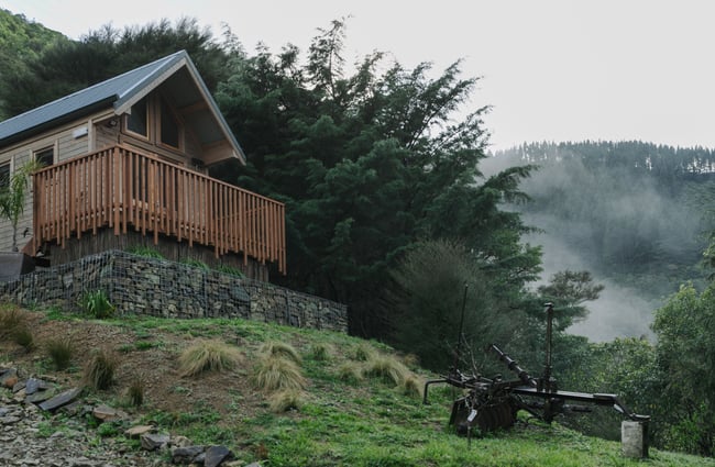 A view of Maitai Whare Iti cabin from above.