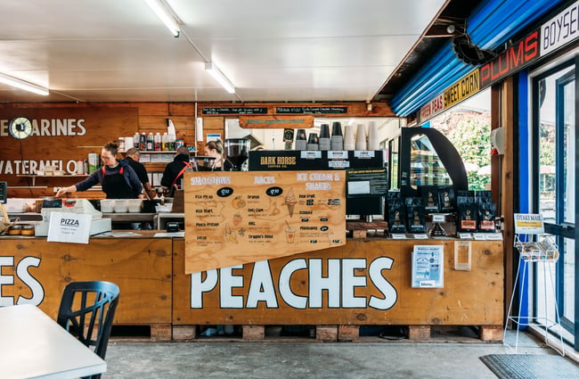 Front counter in Manakau Market.