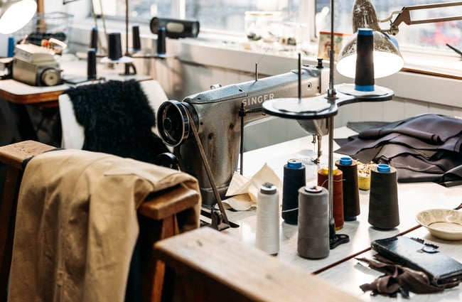 A close up of a sewing machine.