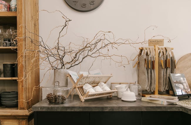 Neutral homewares at Matilda and The Metalman, Fairlie.