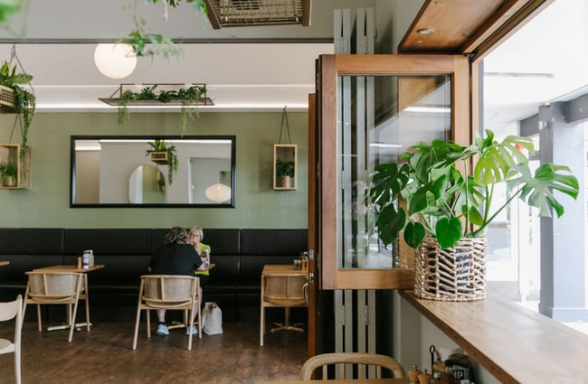 An open window to Mint Folk in Twizel.