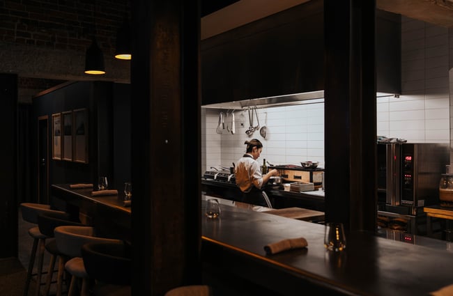 A chef working in the kitchen.