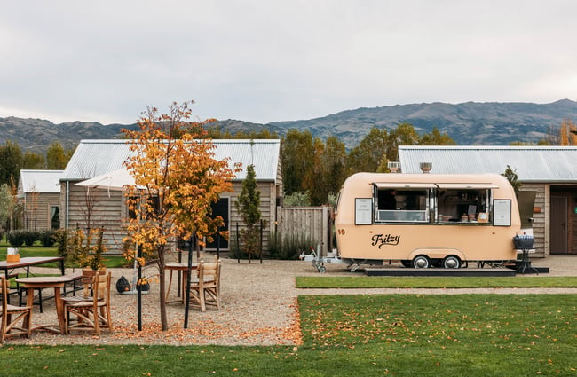 Outdoor area and food truck outside of Monte Christo Winery.