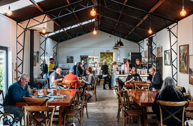 The cafe interior of MOOMAA Cafe and Design Store in Rangitikei.